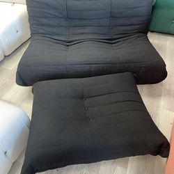 Black Cap Couch And Ottoman 