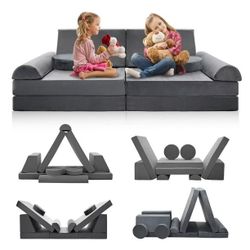 10PCS Modular Kids Sofa Couch Fold Out Couch Playhouse Play Set for Toddlers [NEW] ** Open Box **