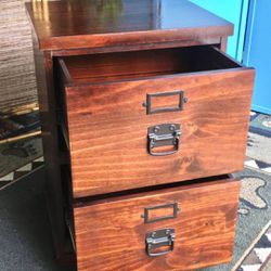Filing Cabinet / Storage Drawers , Brown Stripes Patterns - 29H x 22W x 18D 