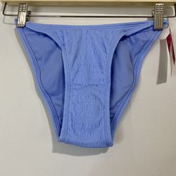 Xhilaration Women’s High Leg Scoop Waist Bikini Bottom Blue NWT