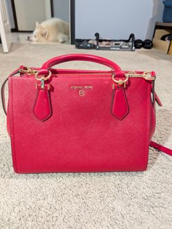 Michael Kors Red Saffiano Leather Satchel