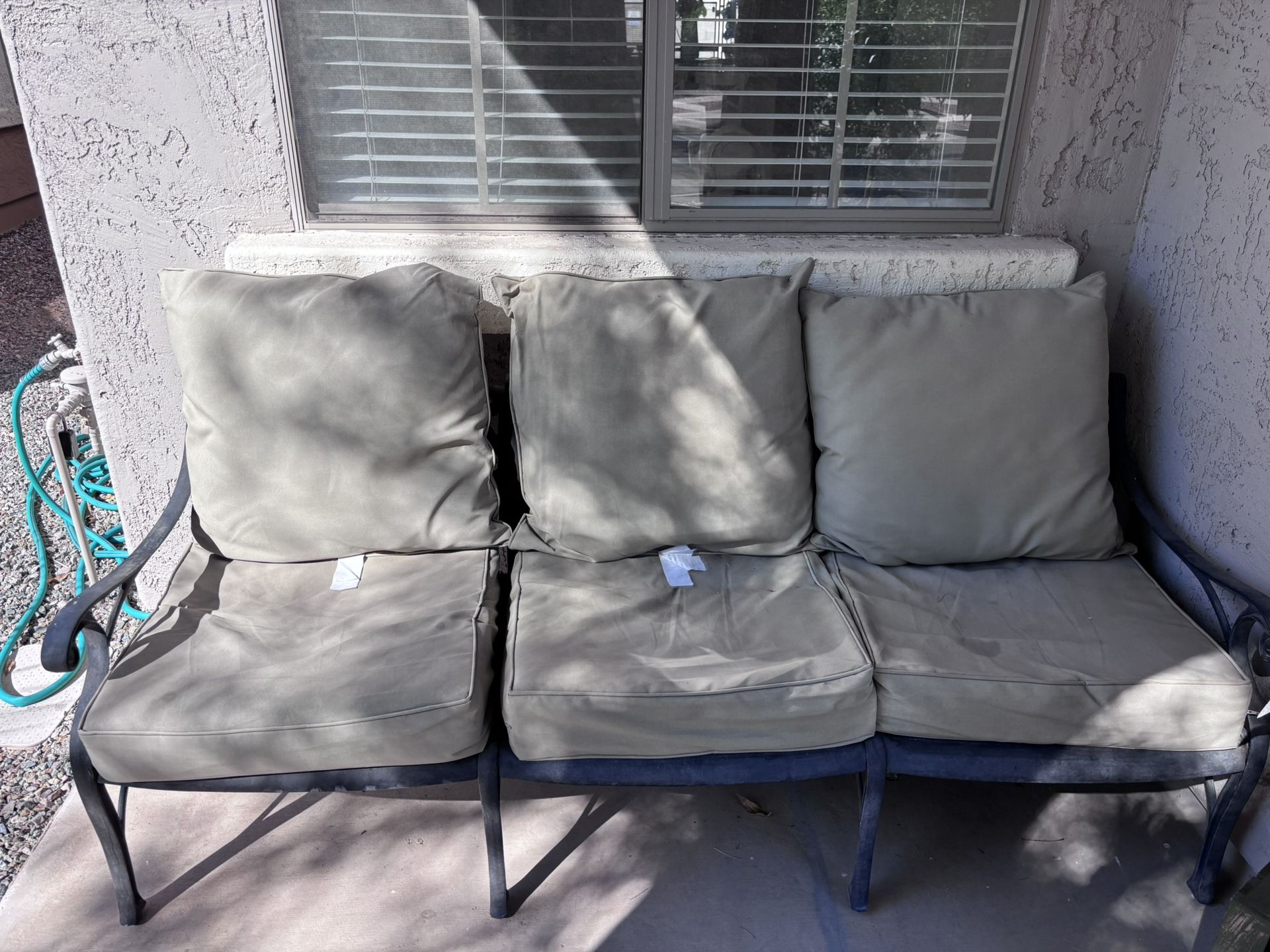 Metal Bench With Cushions