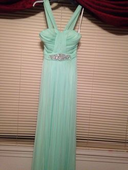 Mint green evening gown😊