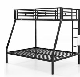 Black Metal Twin over Full Bunk Bed Frame