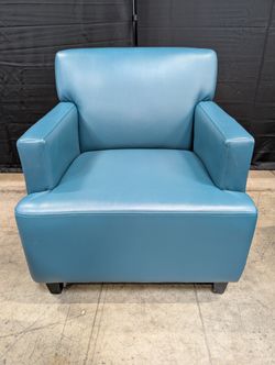 Teal Faux Leather Accent Club Chair