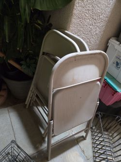 3  metal  chairs