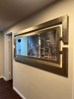 Large Rustic Wood Framed Wall Mirror | Statement Accent Mirror