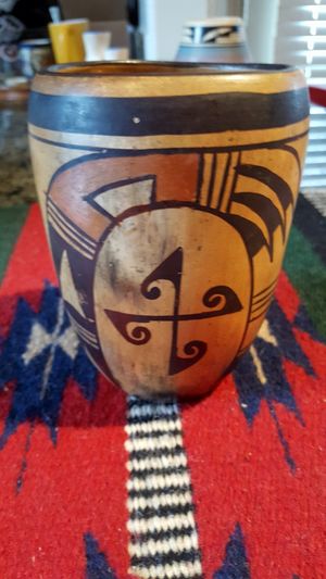 Photo CERT 1890s AUTH ANTIQUE HANDMADE MATRIACH OLD LADY HANO NAMPEYO ZUNI INDIAN MASTER 9 EVANU POT VASE. MINT++!! ASK $15,000 MUSEUM BO