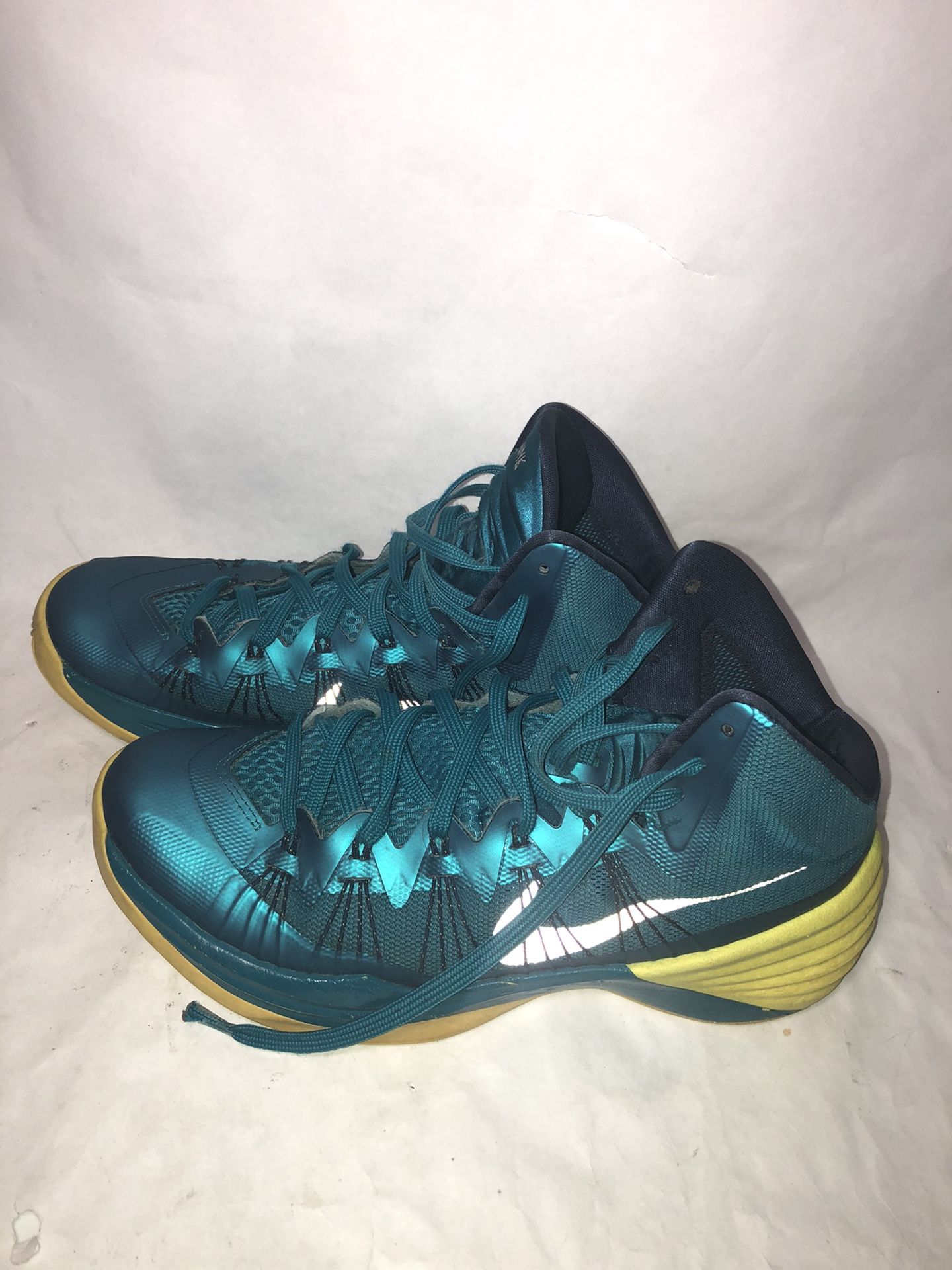 Nike Hyperdunk Lunarlon Blue Aqua Yellow Shoes Mens Size 10 599537-300