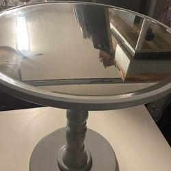 Round Gray Table with bevel Edge