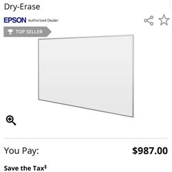 Epson 100" Whiteboard for Projection and Dry-Erase