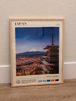Japan Travel Poster Mount Fuji Pagoda Framed Art