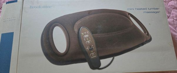 Brookstone branded mini heated lumbar massager, new