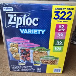 Ziploc Seal Top Bag Variety Pack, 322 Count