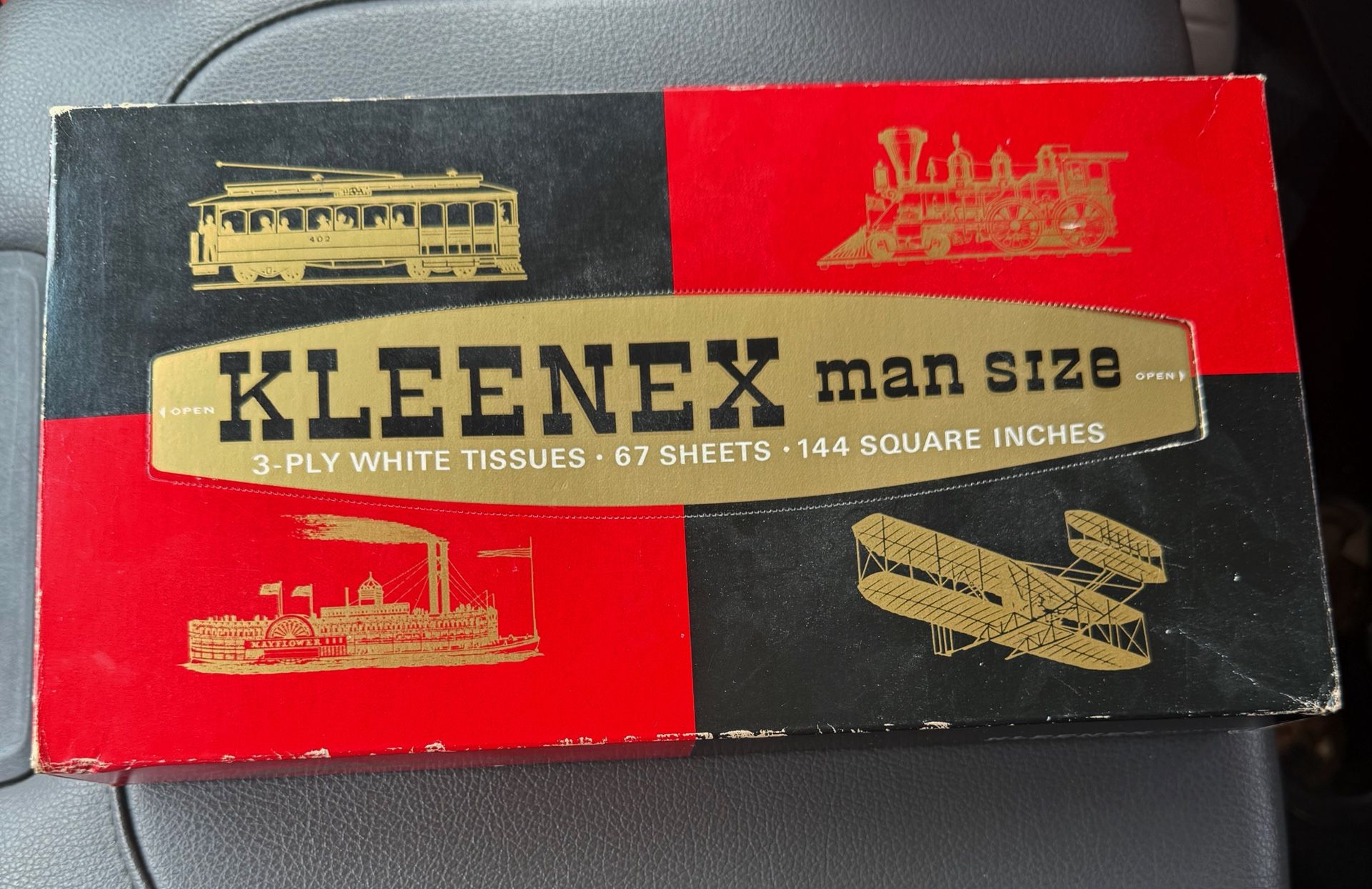 SEALED Vintage Kleenex Man Size 67 sheets 3 ply white tissue