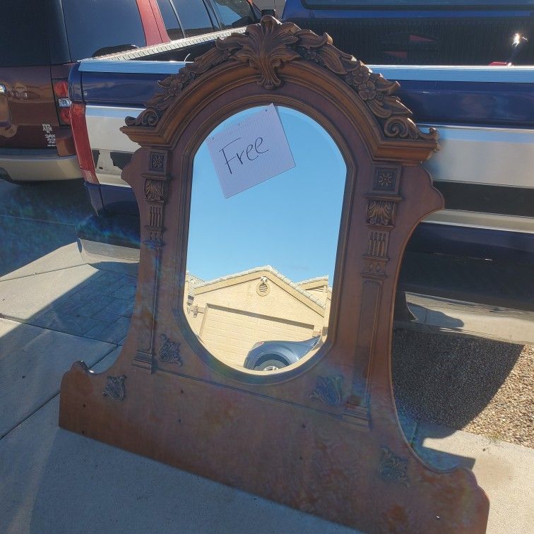 Free Solid Wood Mirror Bed Headboard 
