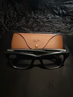 Clear Shades with Blue Tint Matte Black Frame Ray Ban Meta Wayfarer