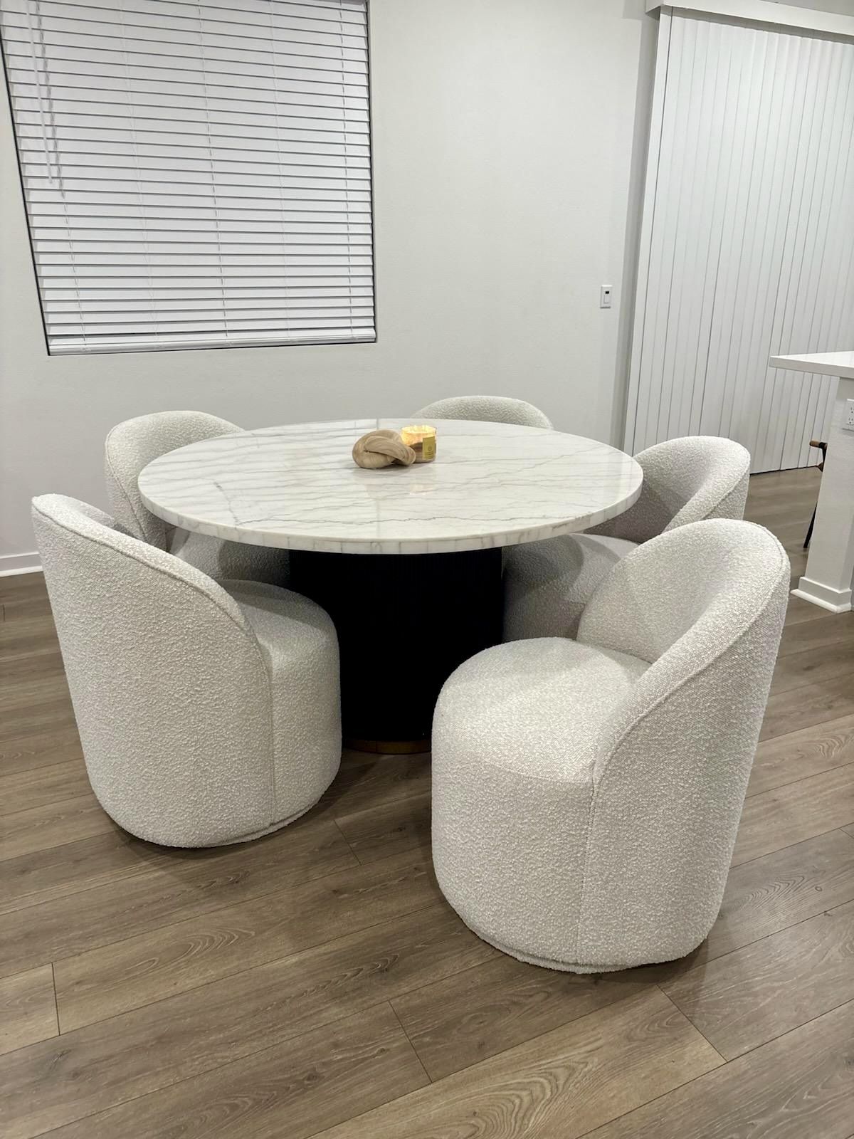54” Round Marble Dining Table