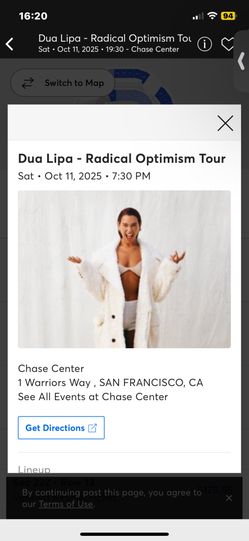 Dua Lipa 2025 Tour Ticket