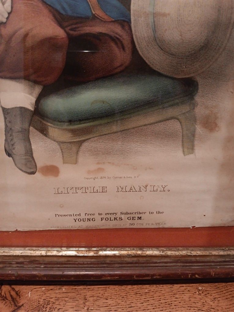 Currier & Ives Original Antique 1874 Hand Colored Lithograph 11×15