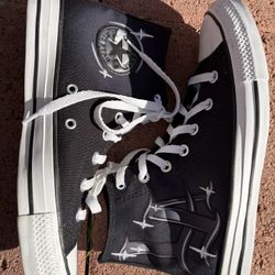 Converse Custom Black High-Top Sneakers | Y2K Streetwear