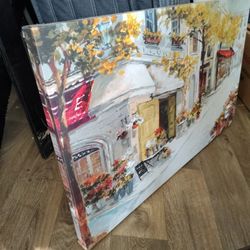 Beautiful French Bistro Canvas Painting (Wall Decor)