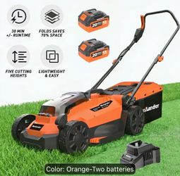 MaxLander Cordless Electric Lawn Mower with 2 Batteries