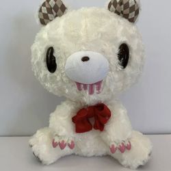 Chax GP Gloomy Bear Plush Toy CGP-519 Cream Argyle Bow Rare Toreba Japan