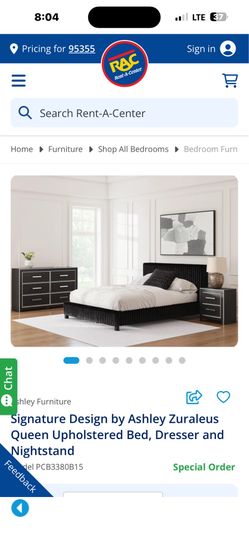 Ashley Queen Bedroom set Bed dresser nightstand