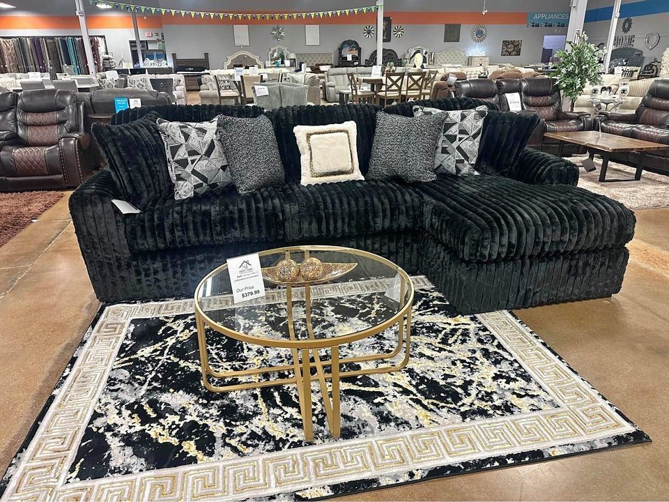$10 Down Payment Finance / Brand New Black 2 Piece Velvet Sectional with Chaise