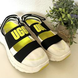8 UGG Slingback Runner Women's Sneaker Sandal White/Yellow Shoes Footwear 