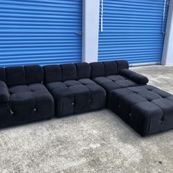 FREE DELIVERY- Brand New Mario Bellini Black Velvet Modular Sectional Couch