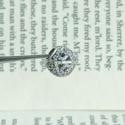 Hollow Round Charm Bead Fully Paved with Diamonds, Sparkling Luxury Design, Fits Pandora Bracelets