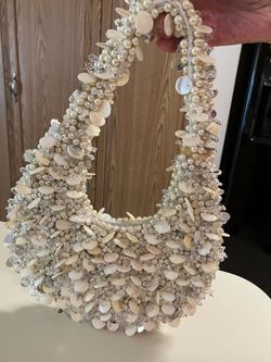 Handmade in India, bead and shell bag