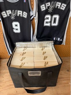 Custom SAN ANTONIO SPURS engraved GIANT JENGA 54 pc set with storage bag