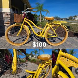 💛 Huffy Nel Lusso Beach Cruiser – Yellow – Great Condition 💛