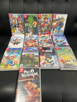 I'm selling Switch games—including many Mario and Pokémon titles, among others—priced from $15 to $35 each.