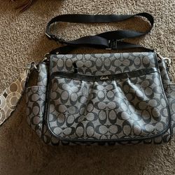 Coach Laptop Bag-classic coach, black and gray