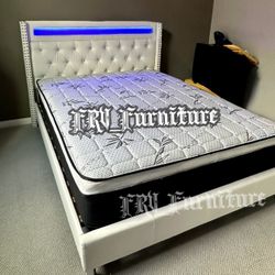 New Queen Bed Frame With Mattress 