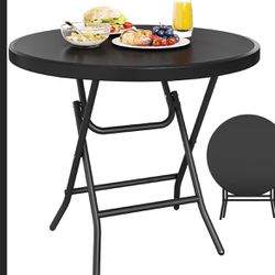 YITAHOME Portable Round Folding Table, 32 Inch Round Table