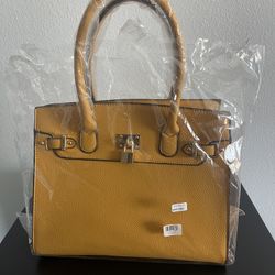 Yellow Fancy Handbag With Wallet 