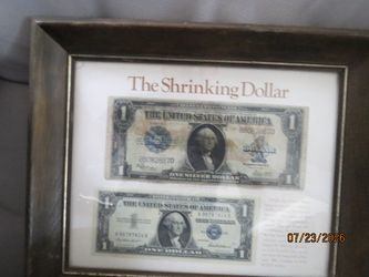 Framed $1 bill collectable display