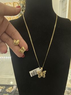 Juego De Cadena Y Aretes De Niña 