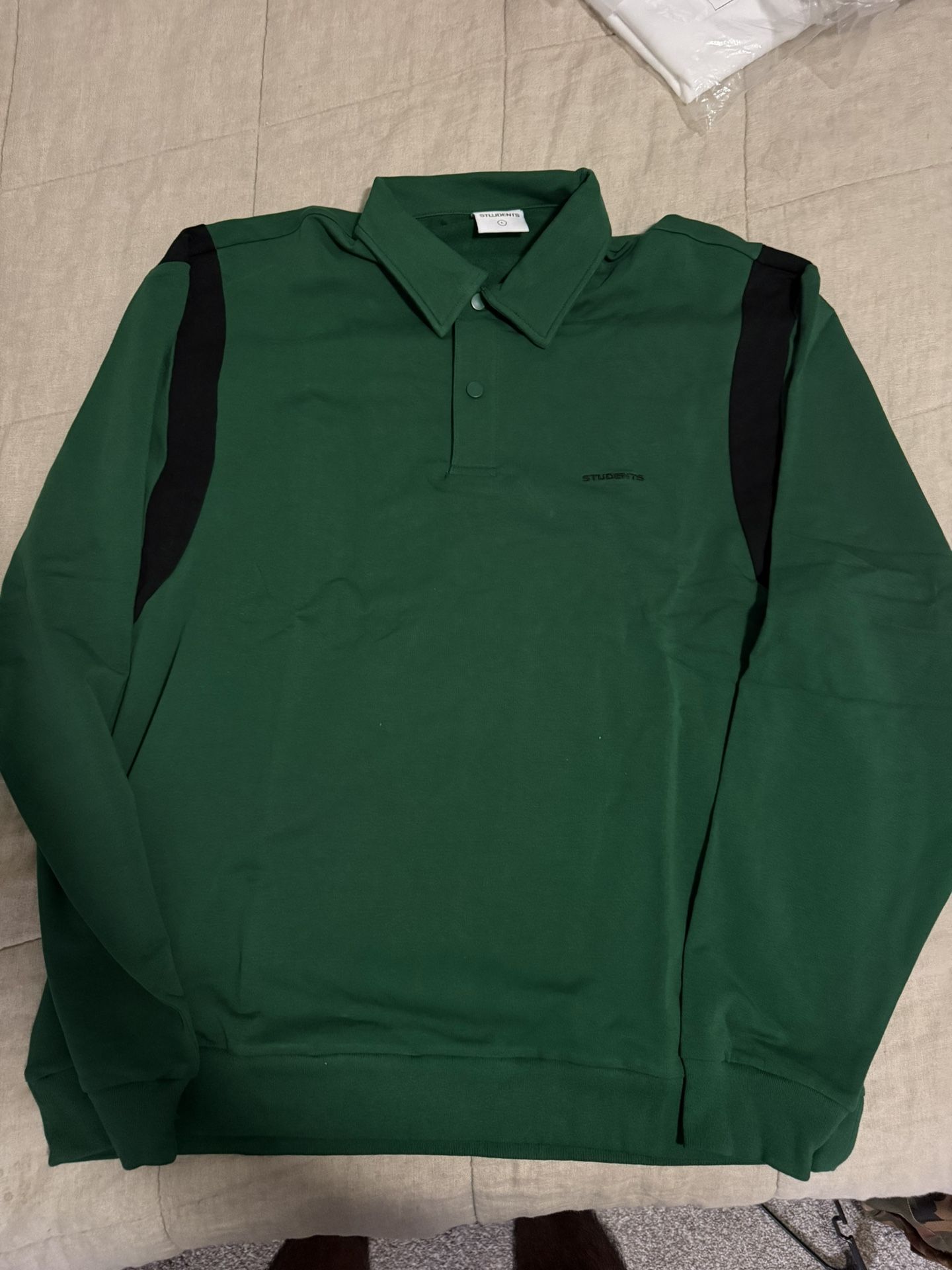Students Golf Clive L/S Fleece Polo-Pine 