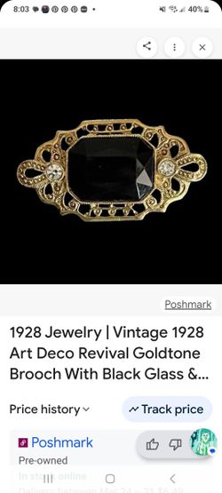 Black Stone Brooch