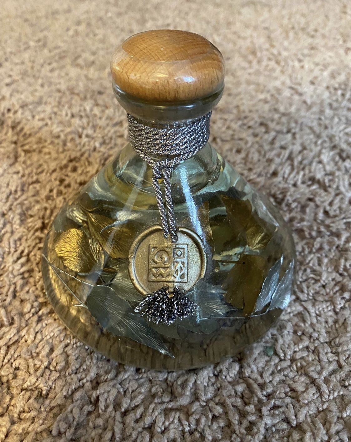 Kristal Goldleaf Bergamot Bath Oil Decorative Paris Glass Bottle NEW Sealed 4”