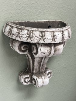 Distressed White Ceramic Wall Sconce