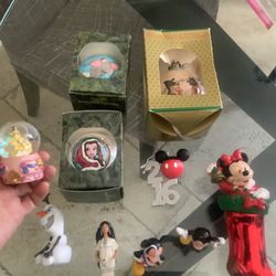 DISNEY XMAS ORNAMENTS LOT OF 10 3 From 1993 All Together 