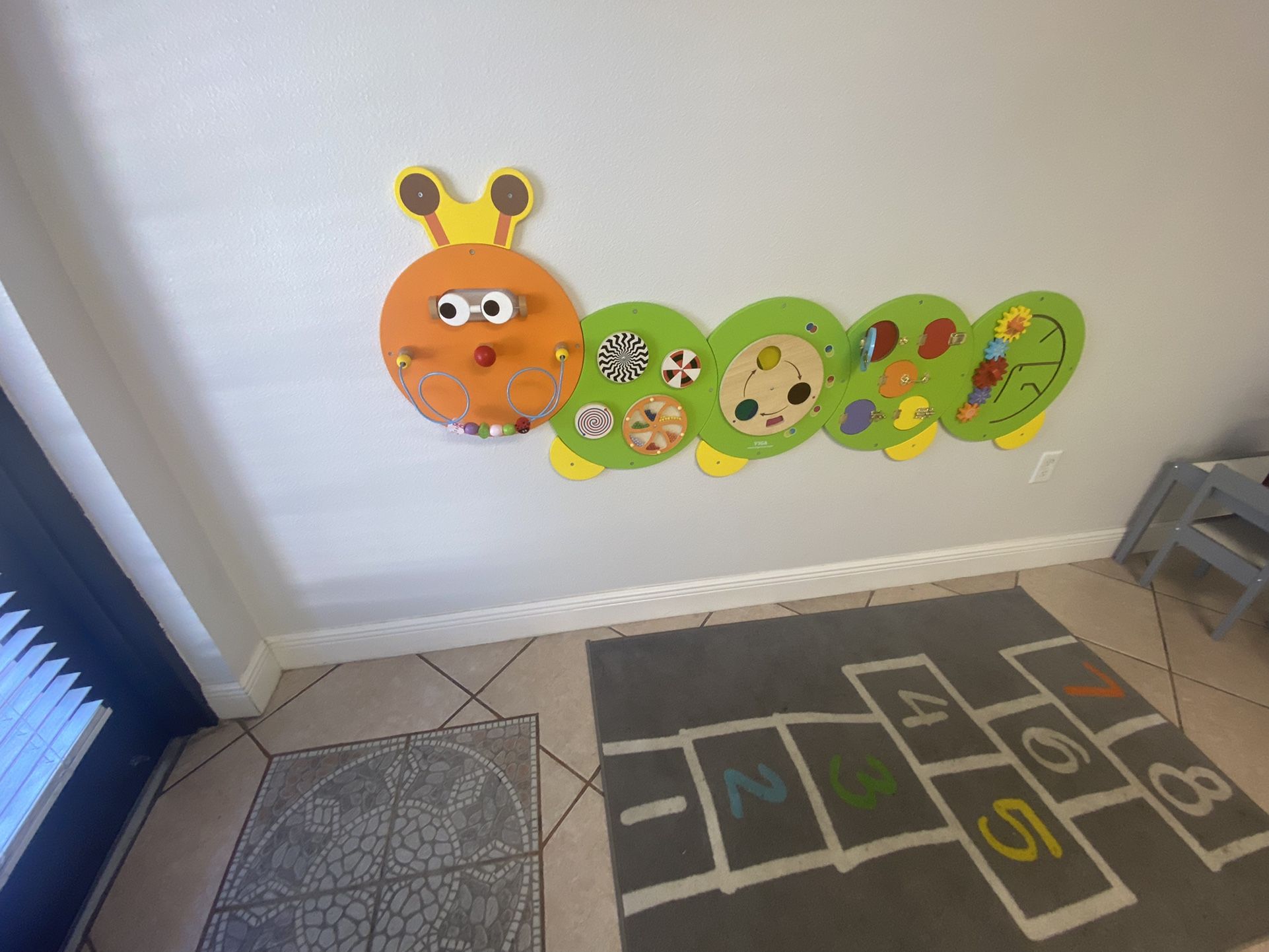 SPARK & WOW Caterpillar Activity Wall Panels - Ages 18m+ - Montessori Sensory Wall Toy - 6 Activities - Busy Board - Toddler Room Decor