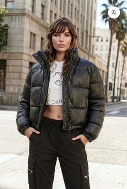 Faux leather jacket woman L